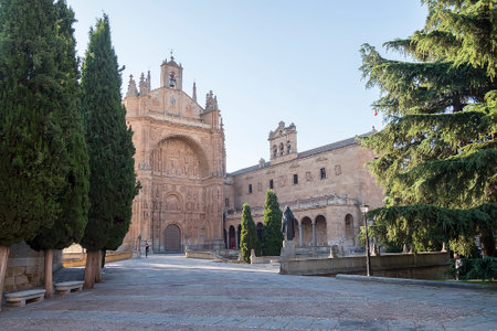 Exterior views facade of San Esteban Convent in Salamanca (Spain).の写真素材
