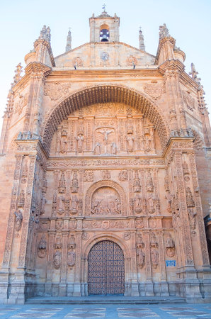 Exterior views facade of San Esteban Convent in Salamanca (Spain)の写真素材