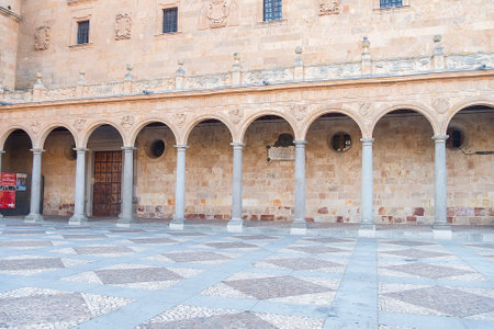 Exterior views facade of San Esteban Convent in Salamanca (Spain).のeditorial素材