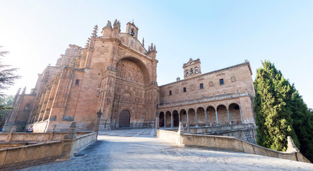 Exterior views facade of San Esteban Convent in Salamanca (Spain).のeditorial素材