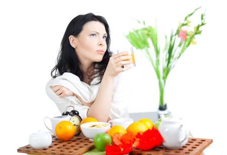beautiful woman  in cafeの写真素材