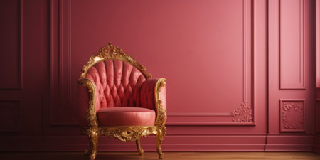 Classic armchair in classic interior with copy space.Digital Illustrationの素材
