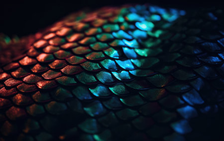 Macro close up of snake skin texture, animal skin background.の素材