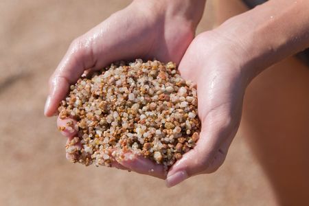 Wet closeup sand, summer macro shotの写真素材