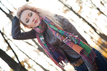 Very mysterious girl on the nature;の写真素材