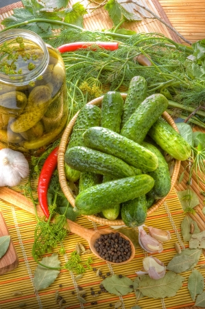 The preparation of gherkin in brine, the ukrainian wayの写真素材