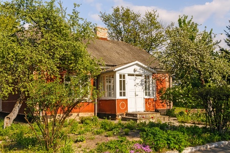 A typical ukrainian antique house, in Pirogovo near Kievの写真素材