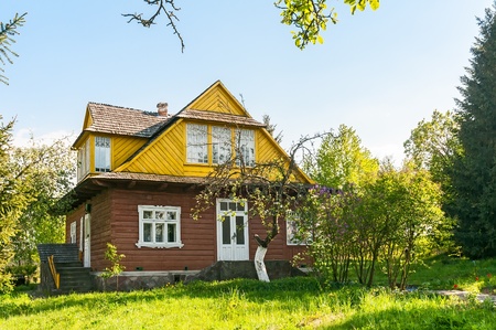 A typical ukrainian antique house, in Pirogovo near Kievの写真素材