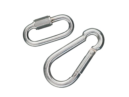 A pair of carabiners for the best security while climbing in mountain