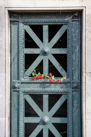 A detail of the Pere Lachaise, the most famous cemetery with the tombs of very famous peopleの写真素材