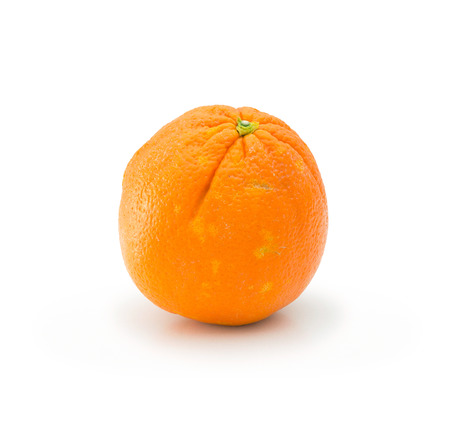 Natural juicy orange isolated on white backgroundの写真素材