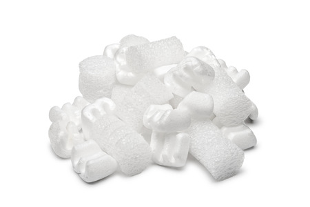 Fill packaging peanuts and bubble pack, isolated on white background
