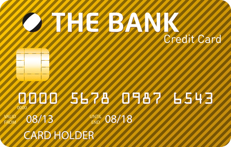 Credit card with gold and brown oblique linesのイラスト素材