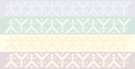 Four simple seamless traditional slavic friezesのイラスト素材