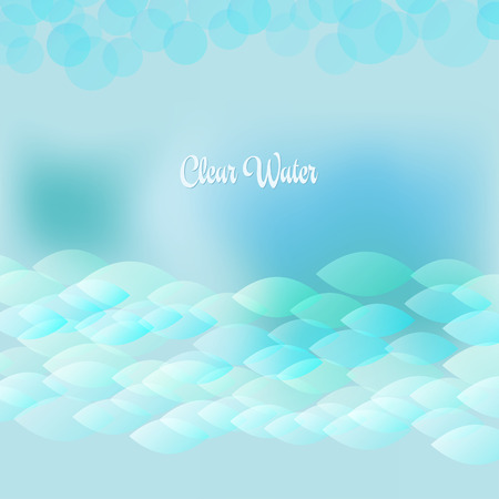 Soft waves and fishes create light bubbles in the clear waterのイラスト素材