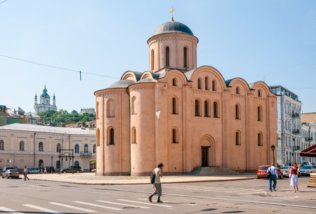 Kiev/Ukraine - July 14, 2011 - Church of the Assumption Pirogoscha built in the Podolsky Kiev...