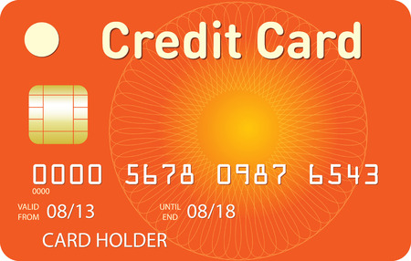 Orange credit card with orange guillocheのイラスト素材