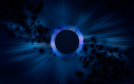Stars are collapsing in a deep black hole, attracted by the huge gravitational field with a warp...
