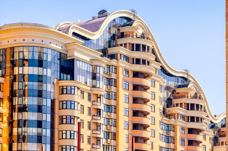 Kiev/Ukraine - March 24, 2006 - Modern building with apartments and offices in the Lesi Ukrainki street in the Peshersky district of Kiev, Ukraineのeditorial素材