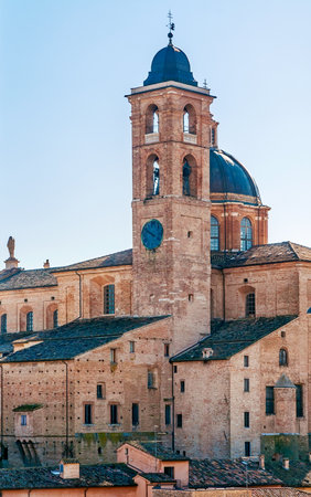 Wiew of the Cathedral (Duomo) of Urbino, in Italyのeditorial素材