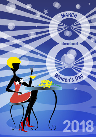 A man presents yellow mimosa flowers to the women for the 8th of March, the women's day.のイラスト素材