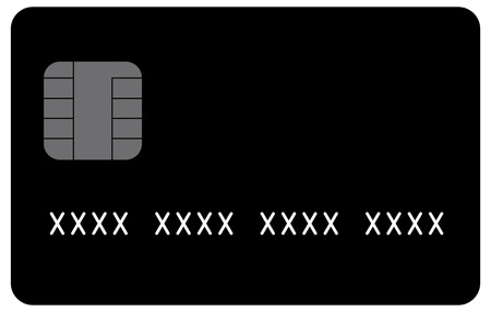 Black generic credit card icon with fake numberのイラスト素材