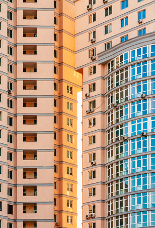 Modern building detail in the Obolon district of Kiev, Ukraineの写真素材