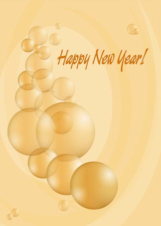 Happy New Year! on sparkling bubbles of fresh French Champagneのイラスト素材