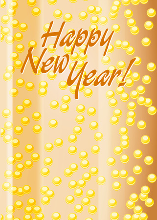 Happy New Year! on sparkling bubbles of fresh French Champagneのイラスト素材