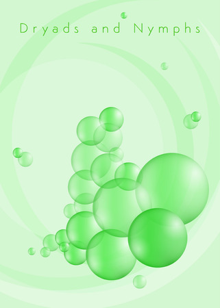 Green bubbles in the water of a lake under the trees in a forestのイラスト素材