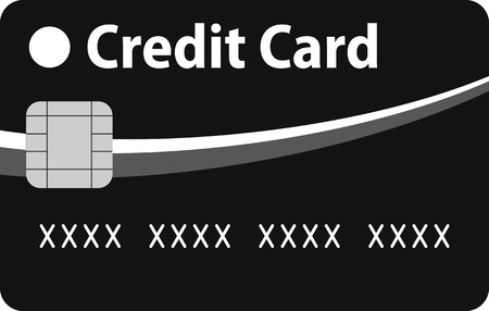 Simplified neutral black credit card with white and gray curves. Fake numberのイラスト素材