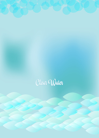 Soft waves and fishes create light bubbles in the clear waterのイラスト素材