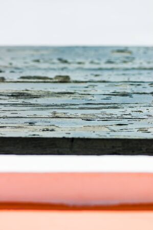 Close up on the texture of  beach cabins on the Adriatic coast in Pesaro, Italy