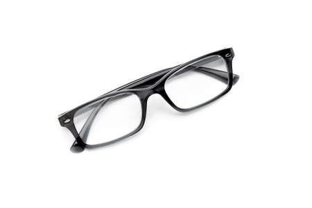 Modern spectacles, or eyeglasses, isolated on a white backgroundの写真素材