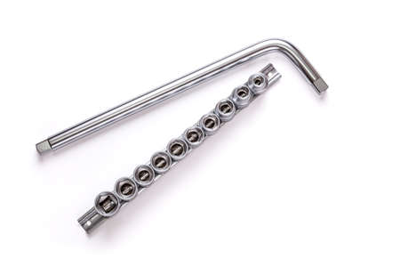 Socket wrench set isolated on white backgroundの写真素材