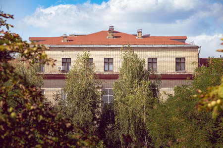 Kyiv City Clinical Hospital â6, behind the trees in summerの写真素材