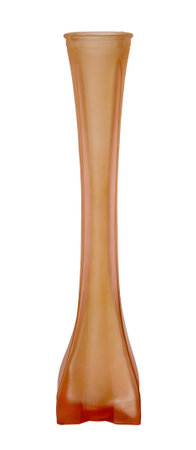 Vintage soliflore pink depression glass fluted bud vase, isolated on white backgroundの写真素材