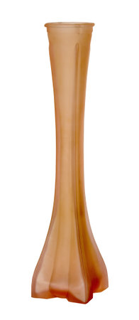 Vintage soliflore pink depression glass fluted bud vase, isolated on white backgroundの写真素材