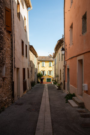 A street of NÃ©oules in the Var department in the Provence Alpes CÃ´te d'Azur region of France.の写真素材
