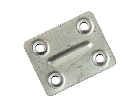 Sturdy square flat connectors, with four sturdy steel connection holes. Connecting plate for plates, panels, work surfaces, countertops and much moreの写真素材