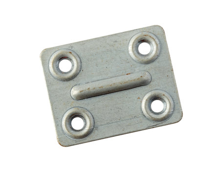 Sturdy square flat connectors, with four sturdy steel connection holes. Connecting plate for plates, panels, work surfaces, countertops and much moreの写真素材