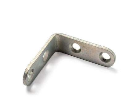 Sturdy angle connector with four holes made of sturdy steel, Mounting bracket for shelf, bookcase, table, cabinet and much moreの写真素材