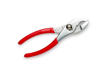 Closed slip joint pliers, anti-magnetic titanium, isolated on white backgroundの写真素材