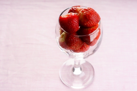 Strawberries in glassの写真素材