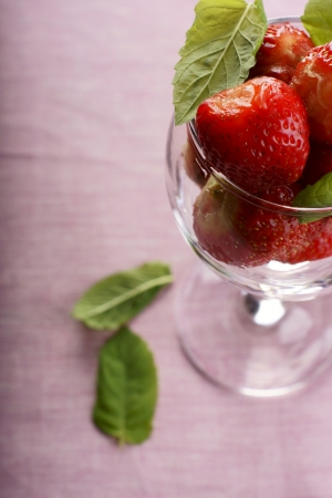 Strawberries in glassの写真素材