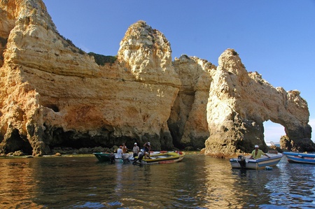 Portugal, Algarve, fishermanのeditorial素材