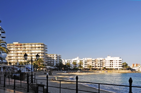 Spain, Ibiza, Santa Eularia, beachの写真素材