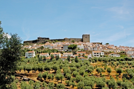 Between olive groves and old walnuts Castelo de Vide lies in the chill mountain region of Sao Mamede in Portugal のeditorial素材