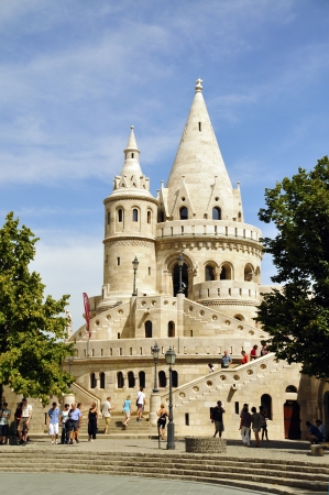 The Fisherman s Bastion is one of the most outstanding buildings in Budapest, the building with its atmosphere of romantic castles and medieval monastic site was built near the Matthias Church のeditorial素材