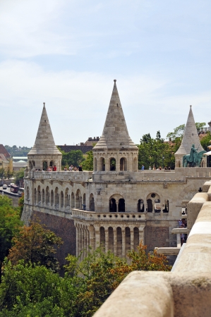 The Fisherman s Bastion is one of the most outstanding buildings in Budapest and created from 1899 to 1905 according to the designs of Frigyes Schulek  It is located on the Buda side of the city and offers a spectacular view のeditorial素材